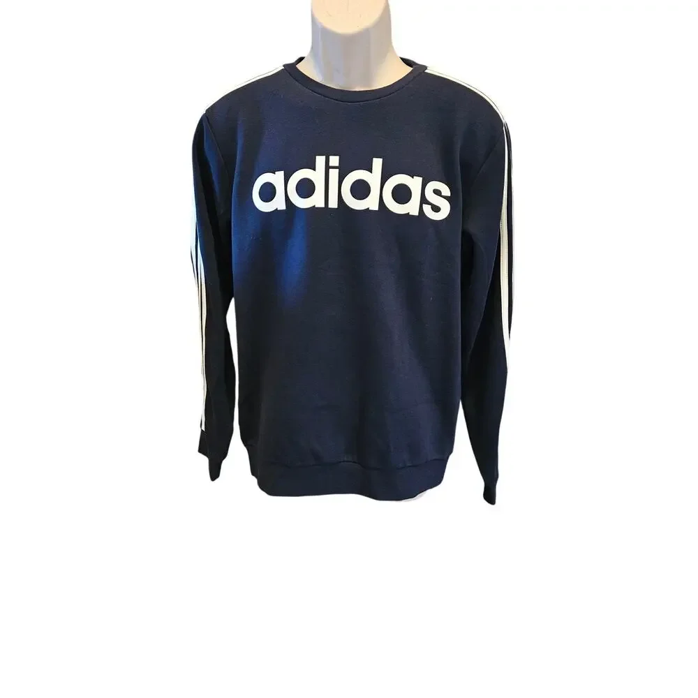 NWT classic 3 striped navy blue popover sweater mens M gorpcore preppy NEW